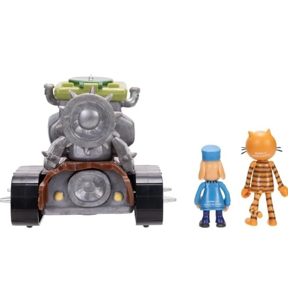 (b32/13)AKKS Dog Man Squirrel Tank Shooter Vehicle Playset with Petey &Dog Man